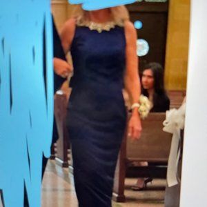 Cameron Blake Navy Mother of the Bride dress
